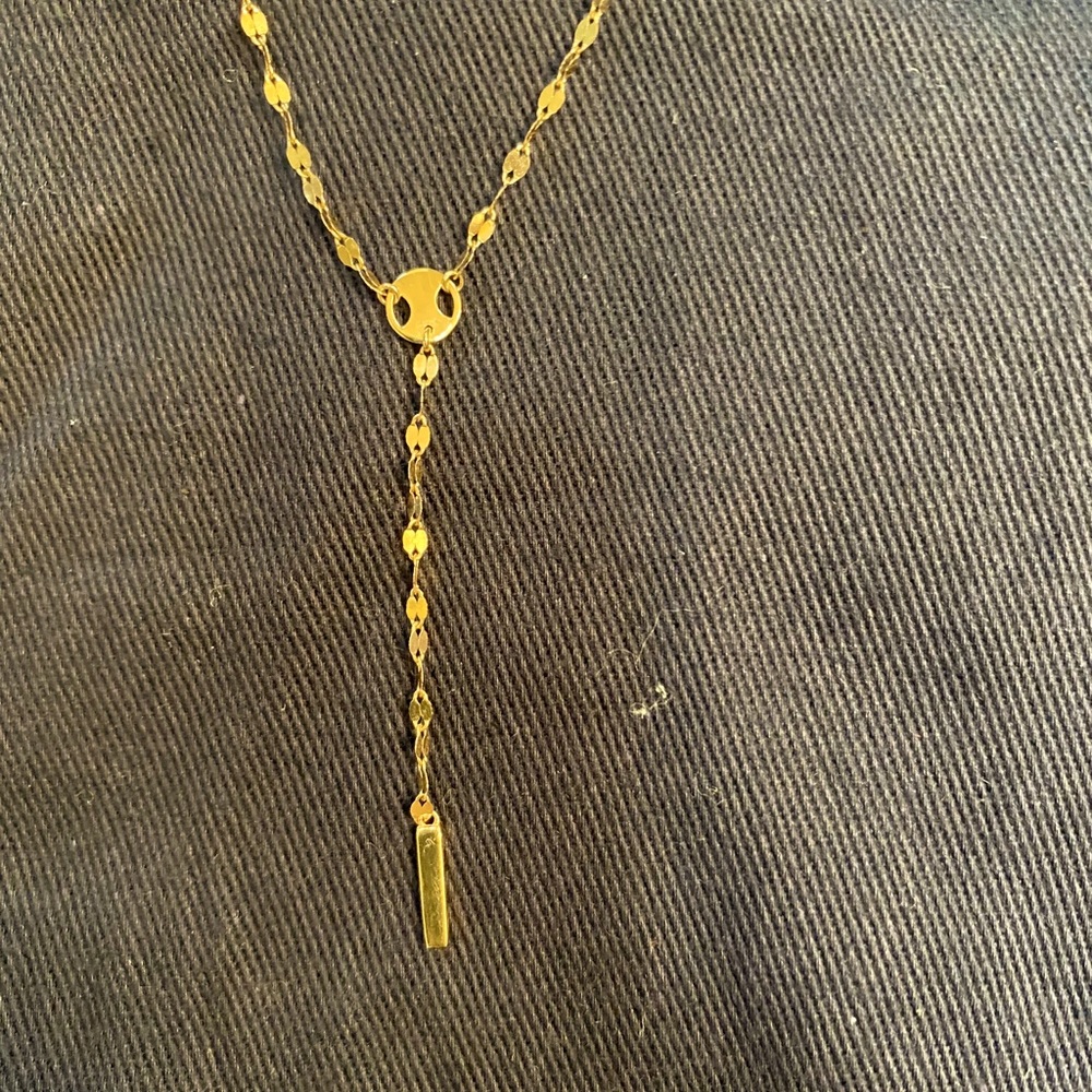 Lana 14k gold Y lariat necklace